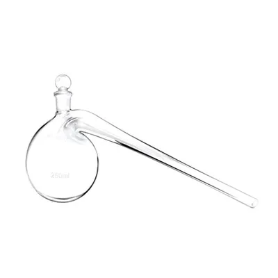 What is the heat transfer efficiency of a boiling glass flask?